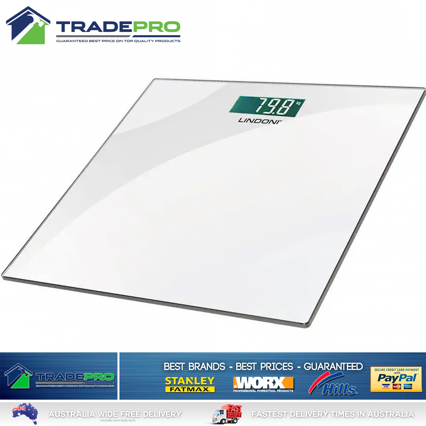 Bathroom Scale Digital Glass PRO Quality Lindoni® Electronic Scales LCD 7545635