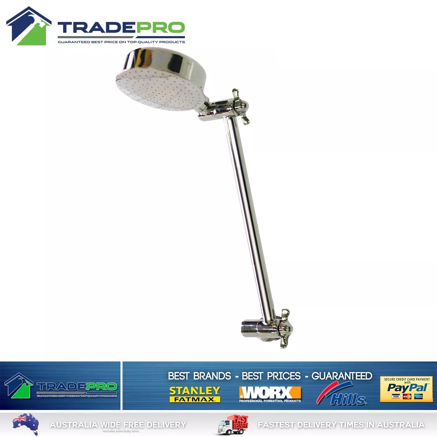 Shower Head & Arm Kit Buyright® PRO EZYFIT Hi-Low Chrome All Directional WELS