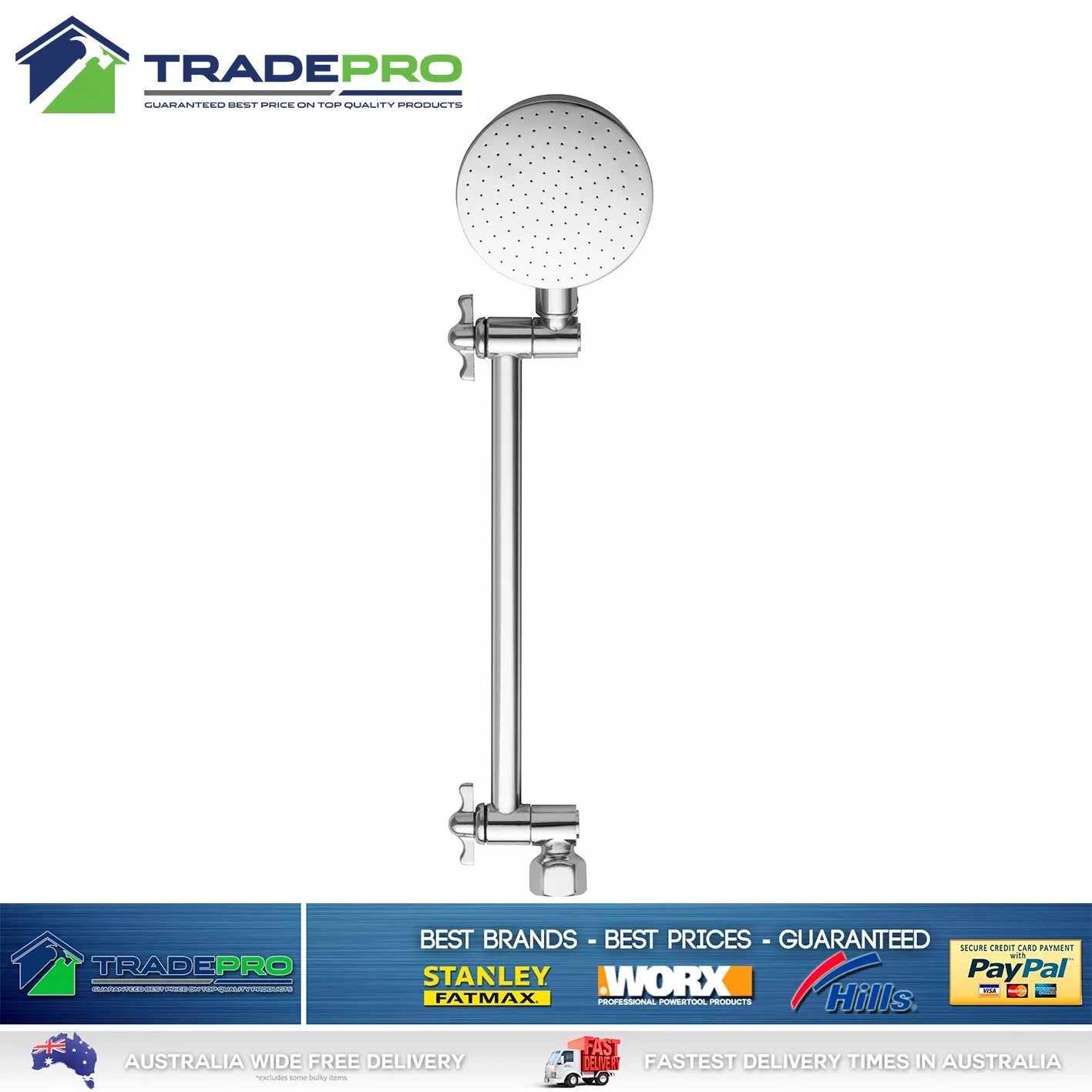 Shower Head & Arm Kit Buyright® PRO EZYFIT Hi-Low Chrome All Directional WELS