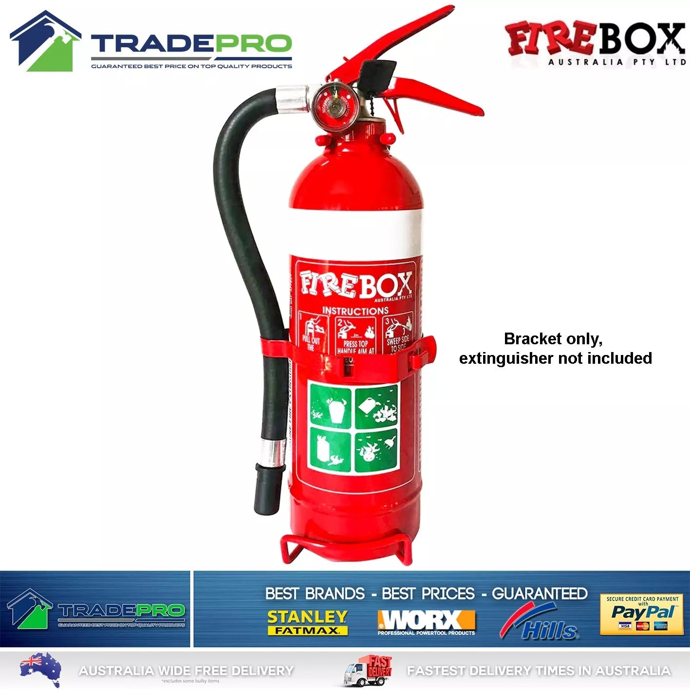 Fire Extinguisher Bracket Spare Suits 1kg Single Latch Holder For Car Boat Home
