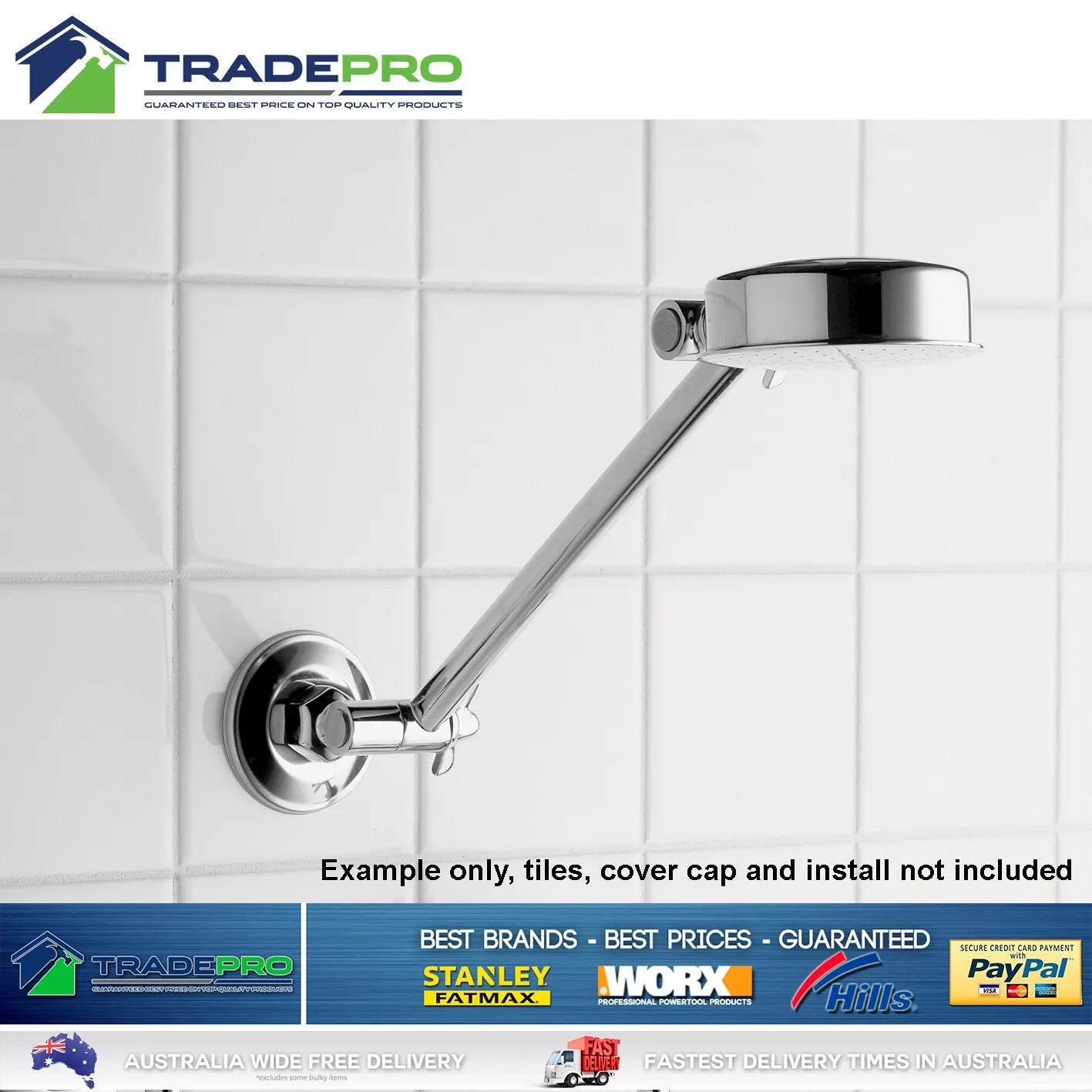 Shower Head & Arm Kit Buyright® PRO EZYFIT Hi-Low Chrome All Directional WELS