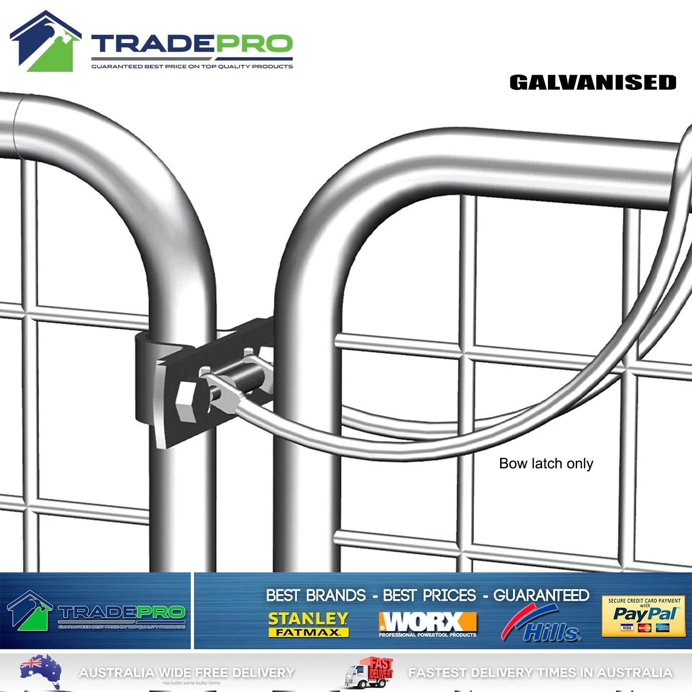 Farm Gate Double Bow Latch Kit Chain Wire Fence Hook Lock Wires Whites