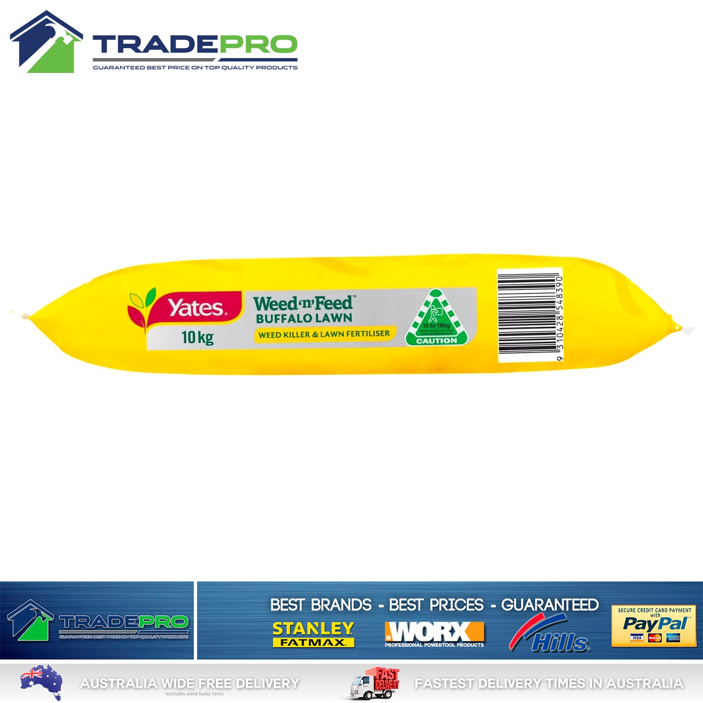 Yates PRO 10kg Buffalo Pro Weed 'n' Feed Granular Weed Killer and Fertilizer