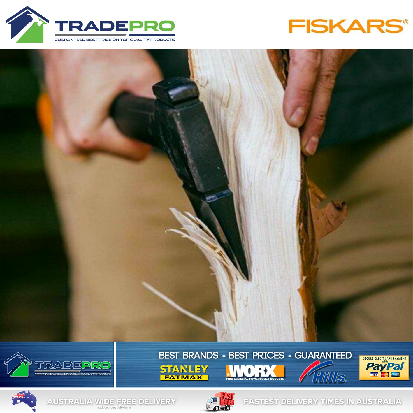 Fiskars Axe X14 XS Chopping Hatchet 355mm Firewood Camping Log Splitter (NEW X7)