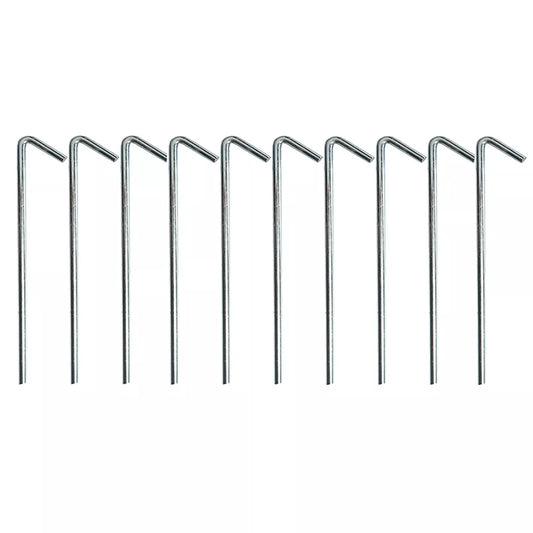 10x Tent Pegs 225mm x 6mm Heavy Duty Gal Steel Camping Tarp Galvanised Stakes