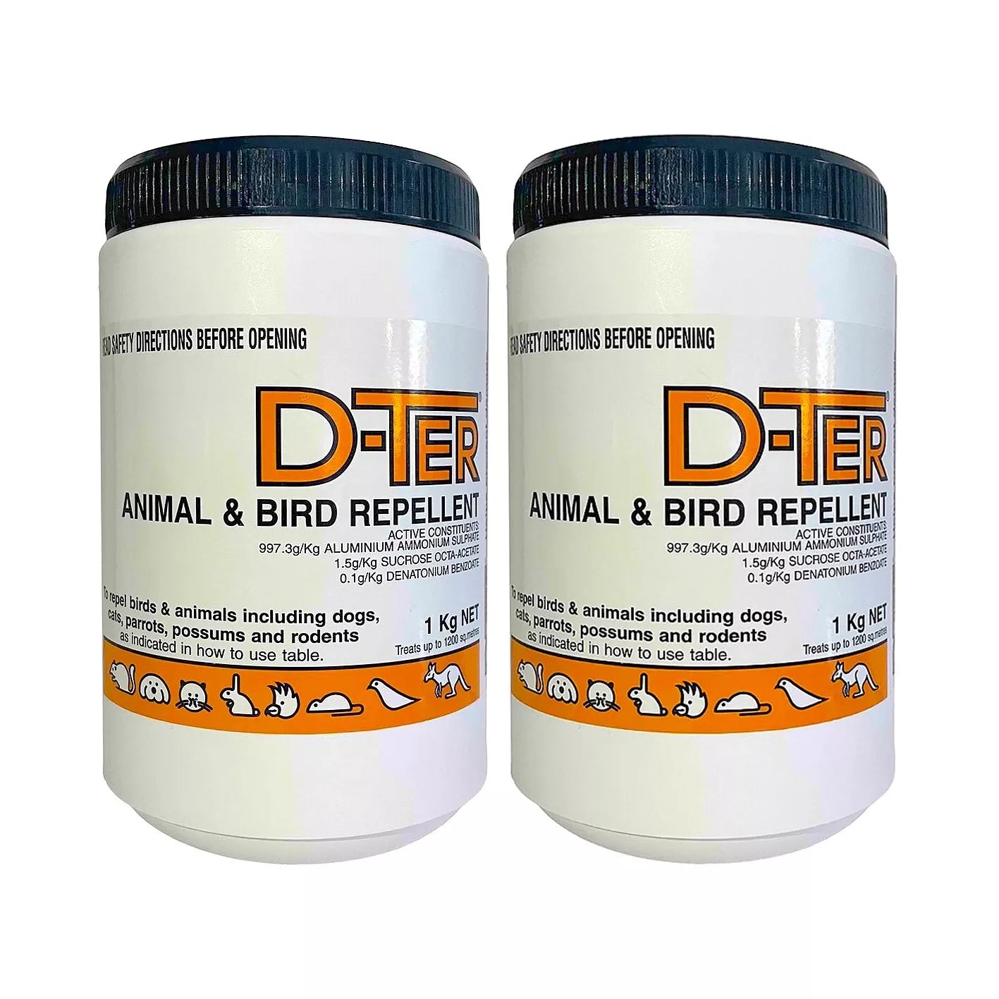 2x D-Ter Animal Bird Repellent 1kg Possum Deterrent Rabbit Dog Cat Repeller