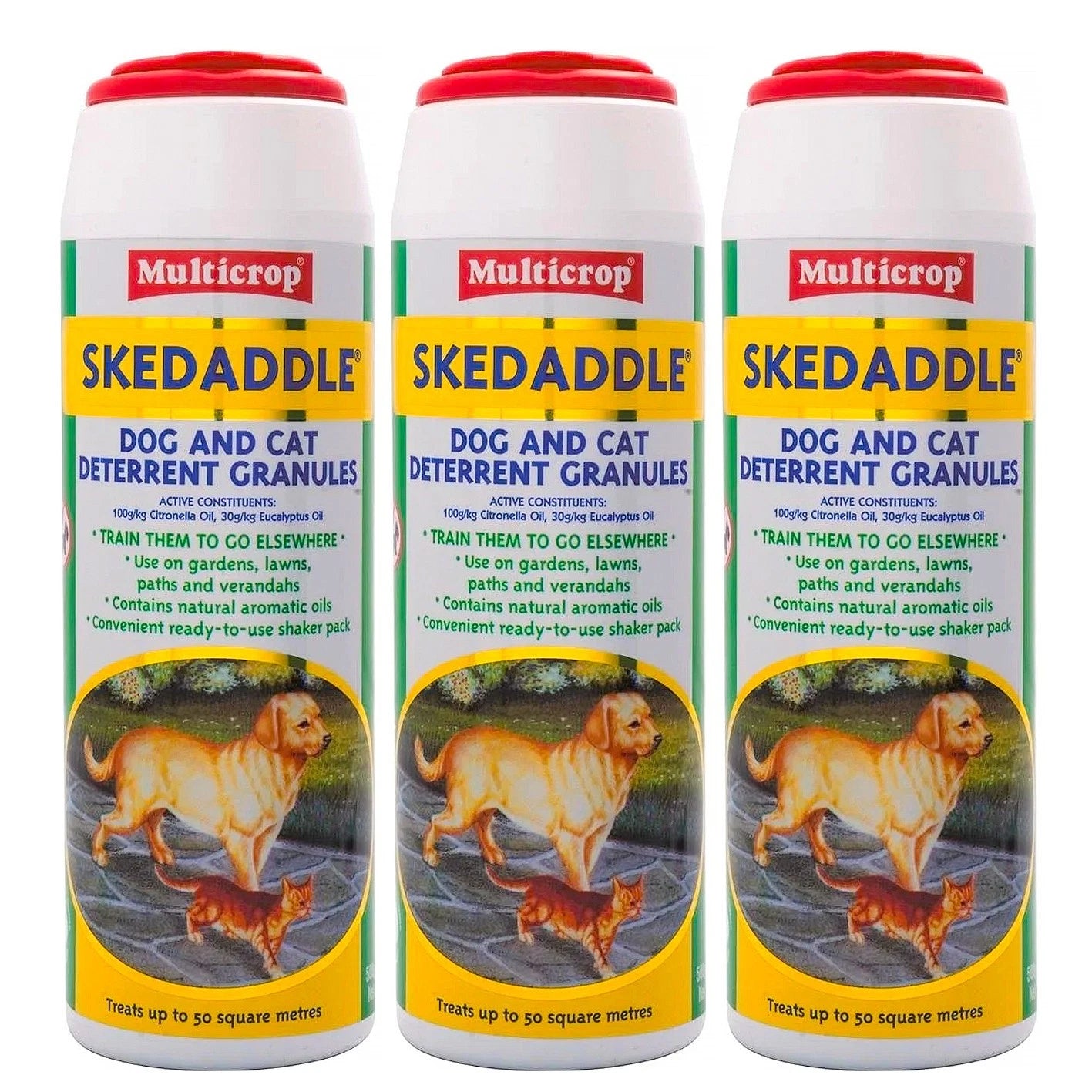 3x Dog & Cat Repellent 500g Multicrop Skedaddle Safe for Pets Keep Off Grass