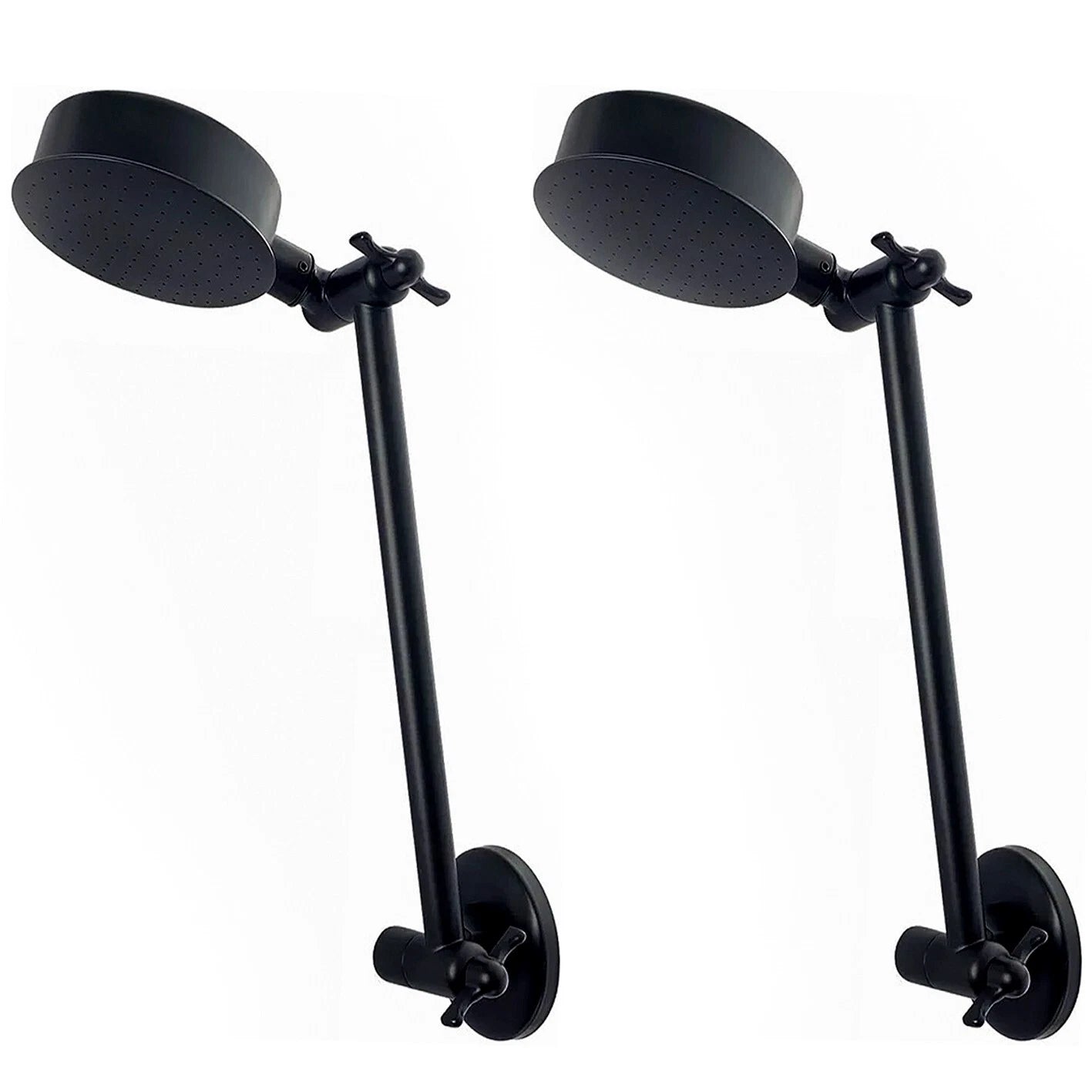 2x Shower Head & Arm Kit Black PRO EZYFIT Hi-Low All Directional WELS Buyright