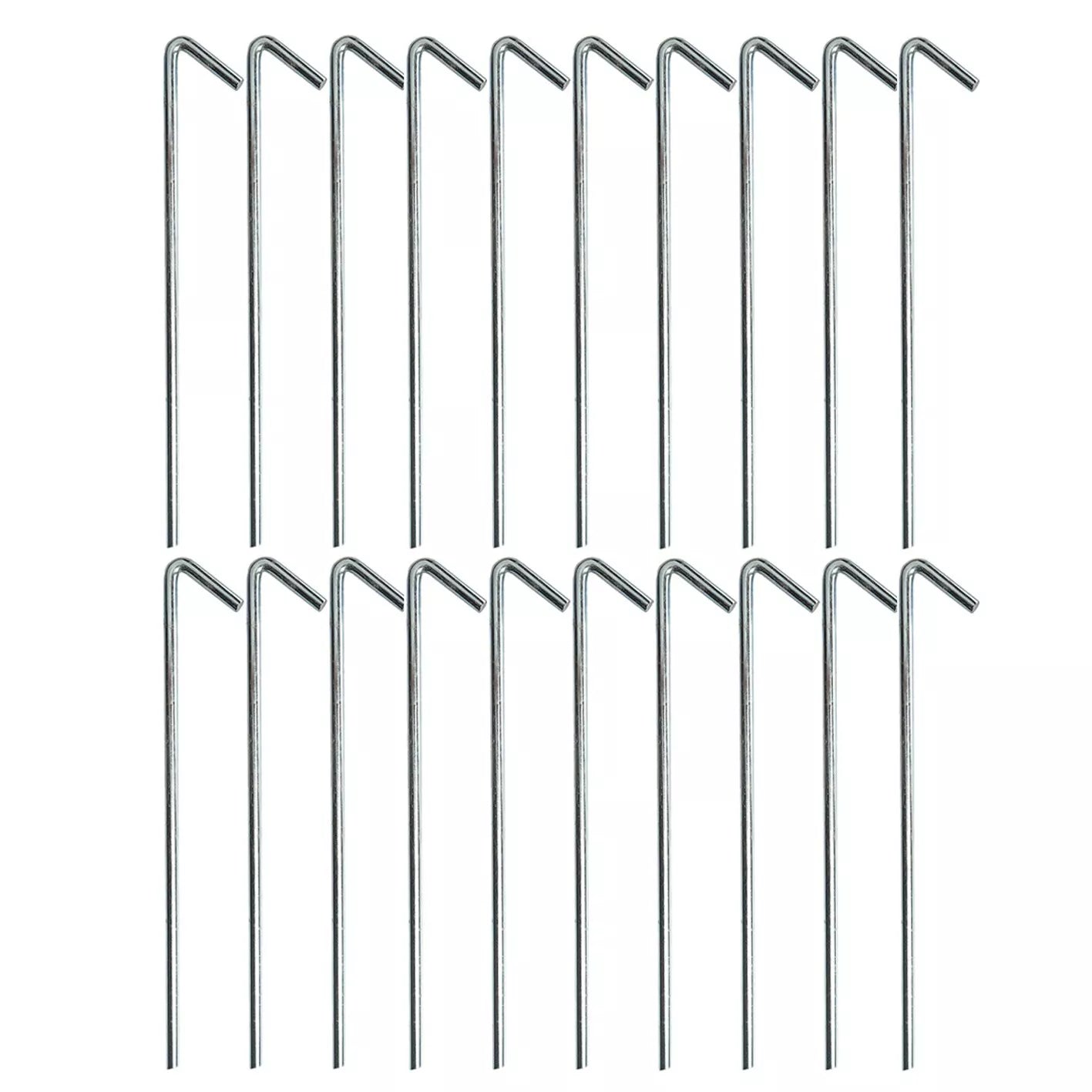 20x Tent Pegs 300mm x 8mm Heavy Duty Gal Steel Camping Tarp Galvanised Stakes