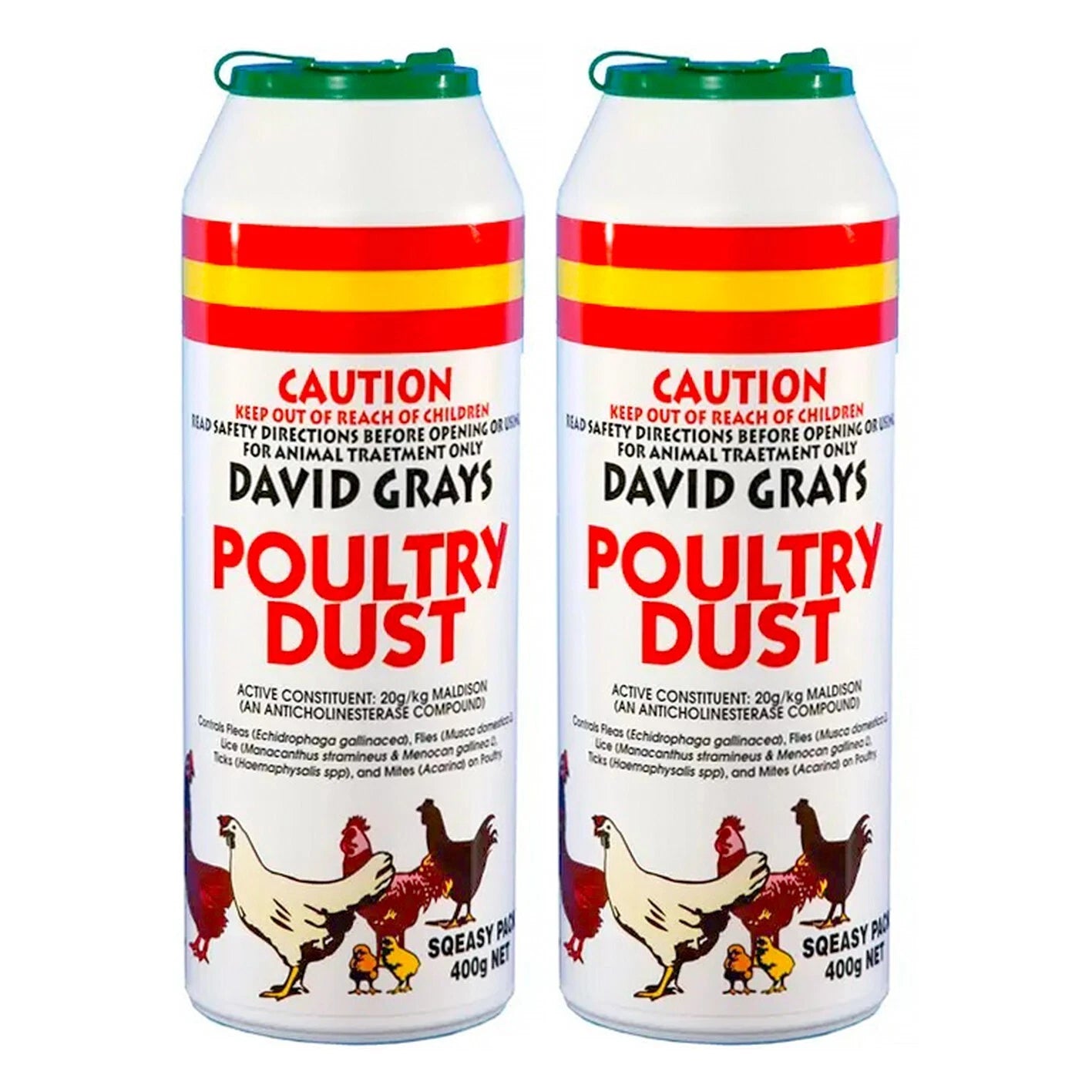 2x Poultry Chicken Dust 400g PRO David Grays Lice Fleas Feather Mites Ticks Pest