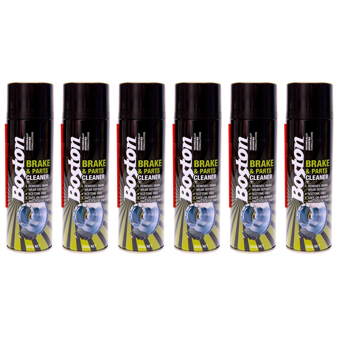 6x Brake and Parts Cleaner Aerosol Spray Can PRO H/Duty Fast Clean 350g