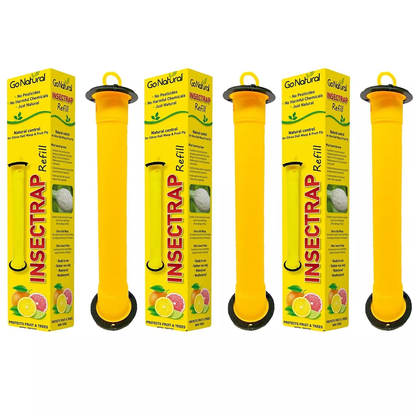 3x Fruit Fly Wasp Aphid Insect Trap Refill Go Natural Catcher Killer Bait Citrus