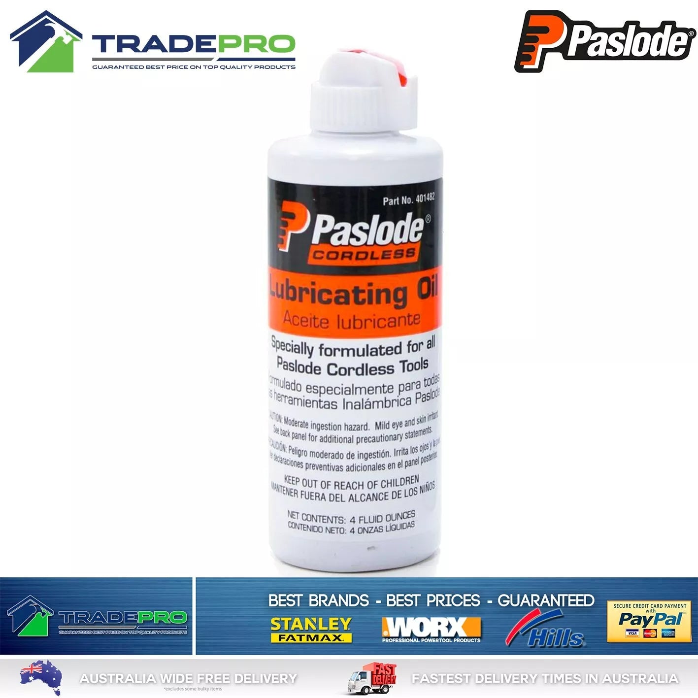 Paslode Genuine Oil 118ml 4oz Lubricating Impulse Pneumatic Nailer Nail Guns