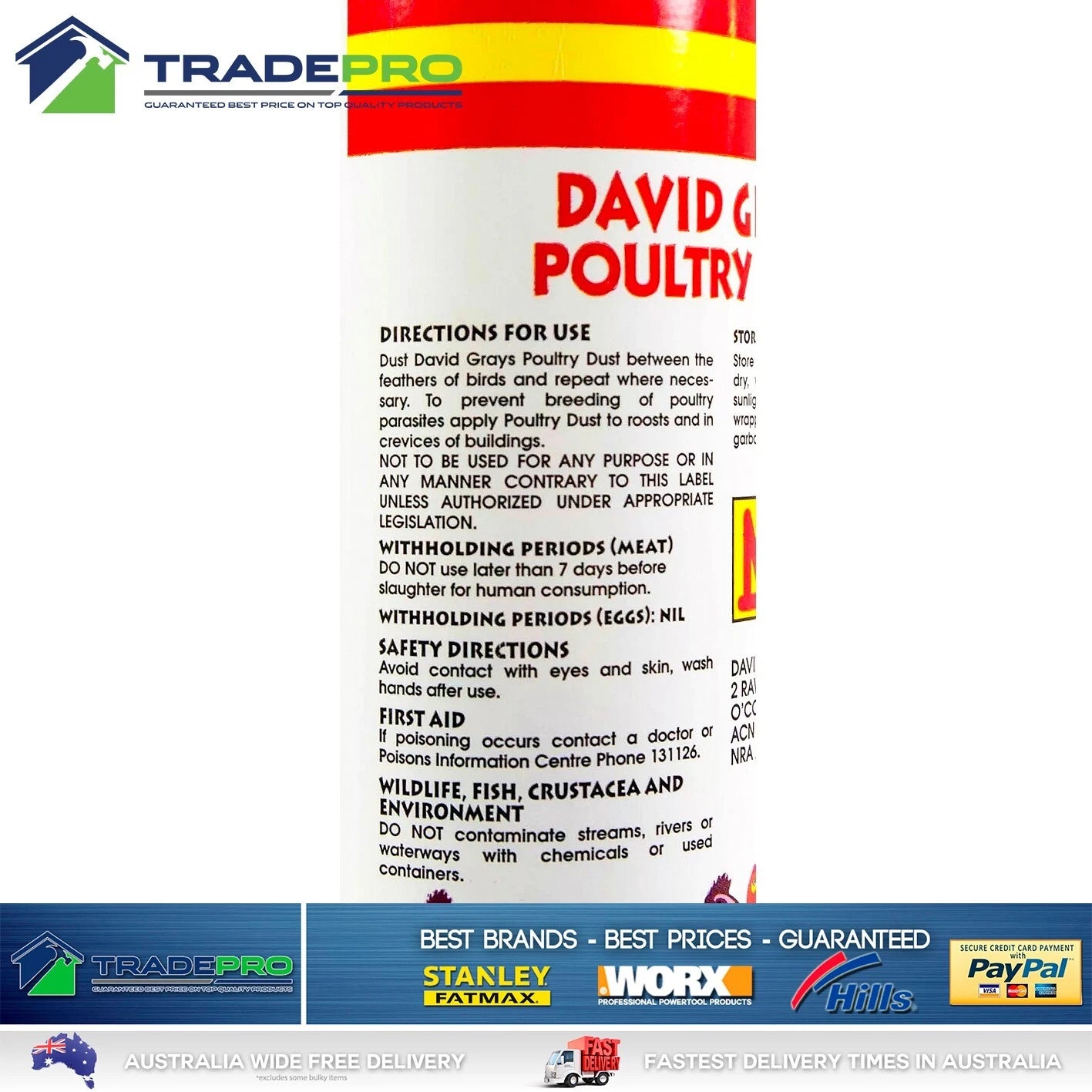 Poultry Chicken Dust 400g PRO David Grays Lice Fleas Feather Mites Ticks Pest