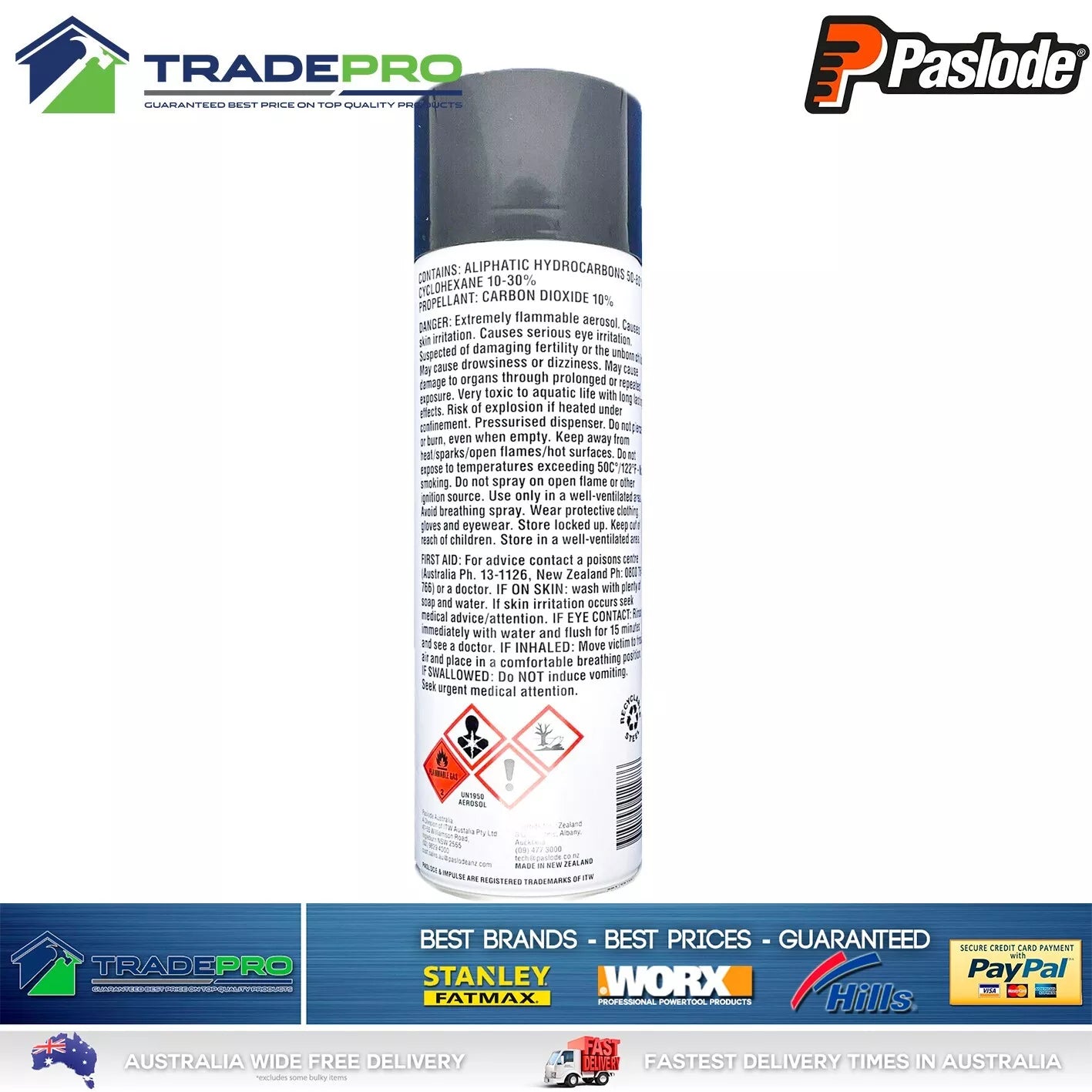 Paslode Genuine Impulse Pneumatic Degreaser Cleaner Spray Can 350g Aerosol