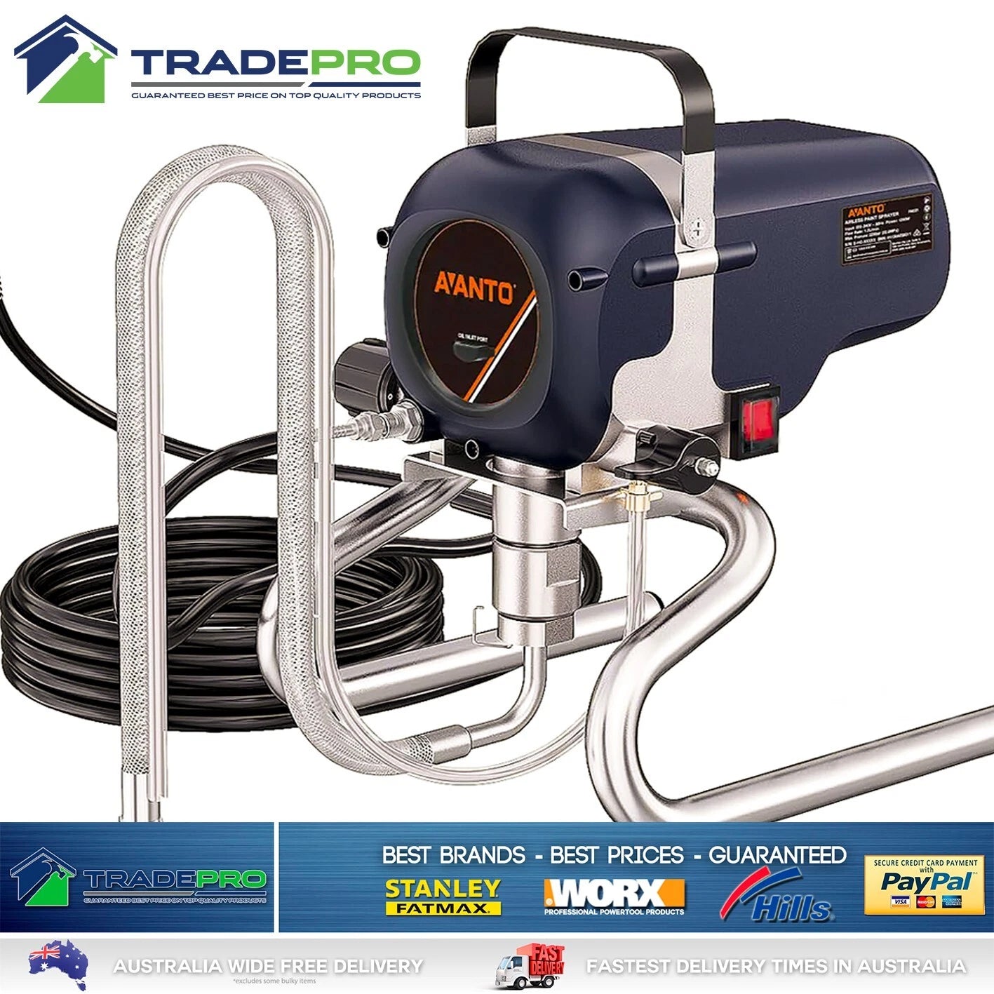 Pro Airless Paint Sprayer High Pressure Spray Gun Machine 1200W Wall Roof Door