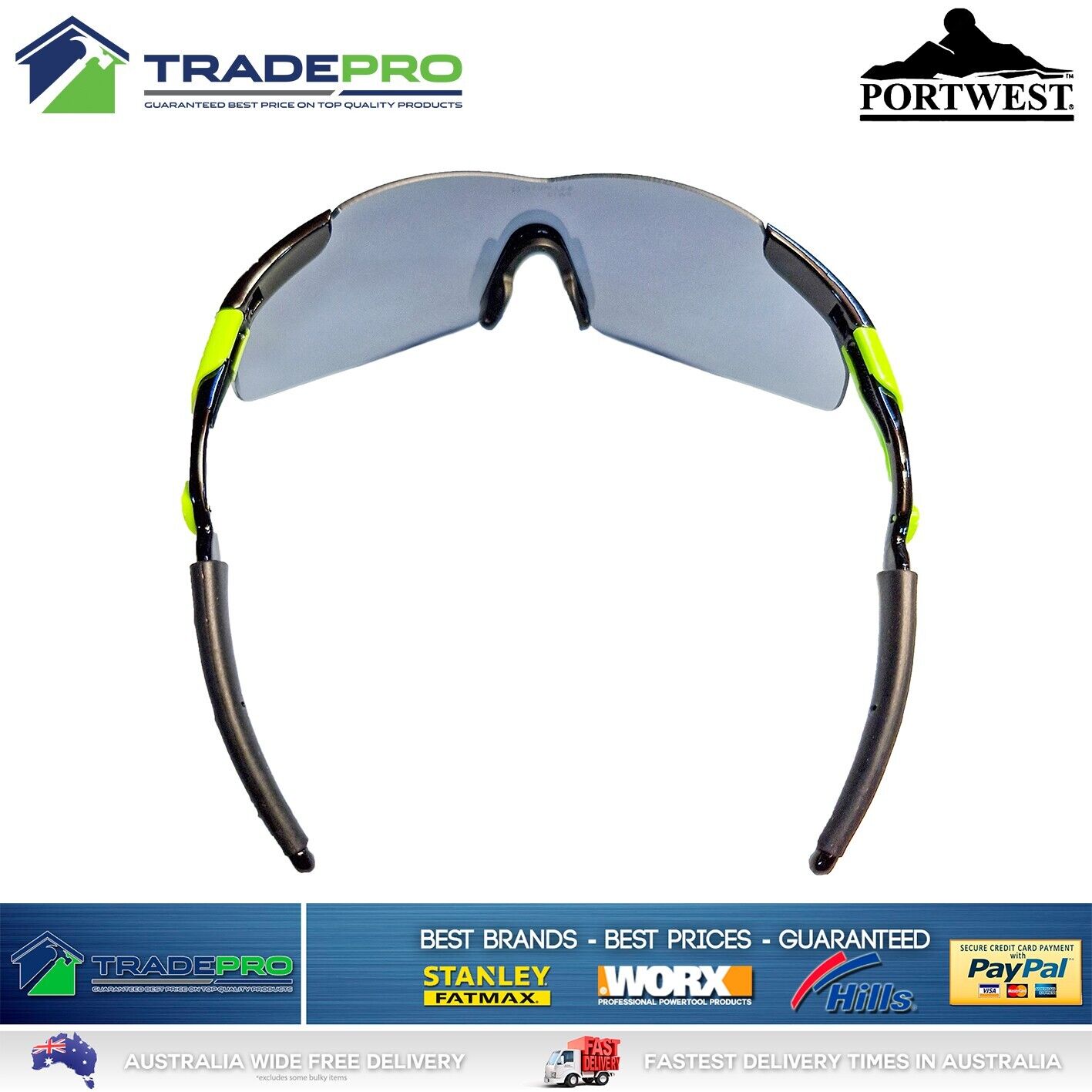 Work Safety Glasses PRO Specs PortWest AS1337.1 Eye Protection Sun UV Grey