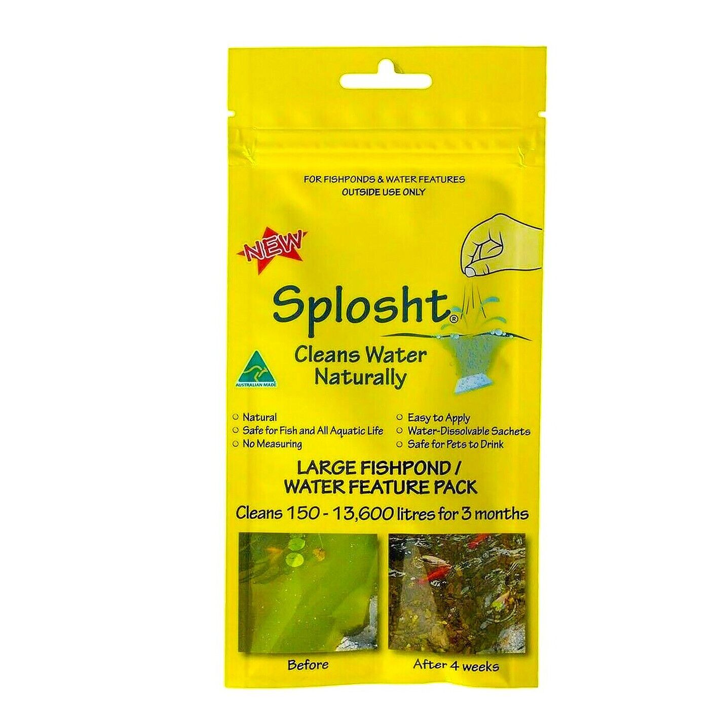Splosht Large Fish Pond Natural Water Cleaner 13600L Algae Clear Aquarium Farmer