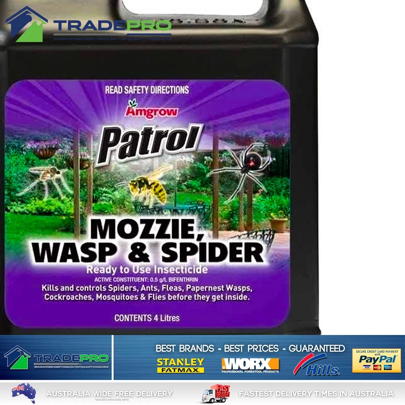 Spray Pesticide Ant Mozzie Wasp Spider Killer 4L Professional Bifenthrin Dead