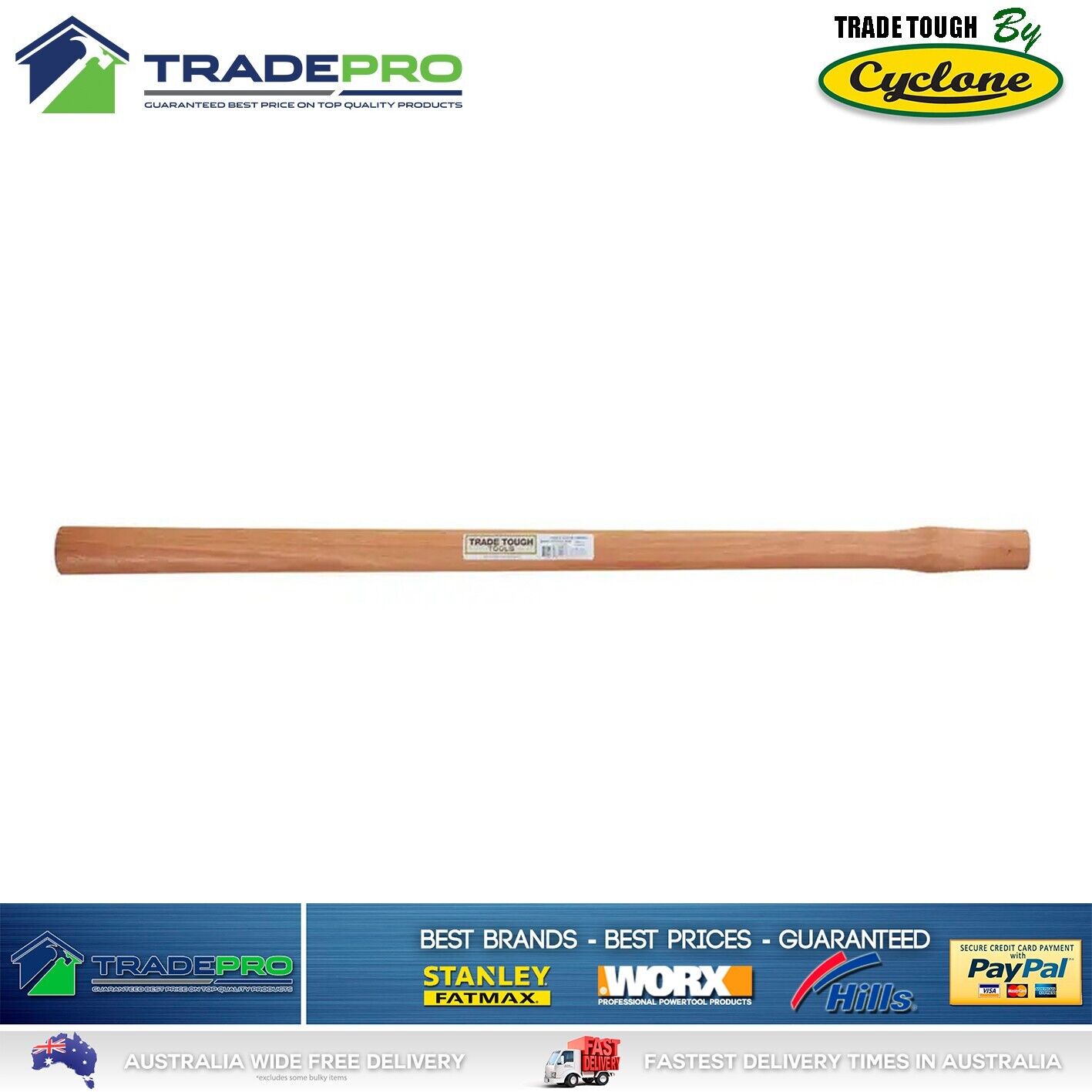 Splitting Axe Handle 900mm Spotted Gum Trade Tough Cyclone Made H Block Splitter