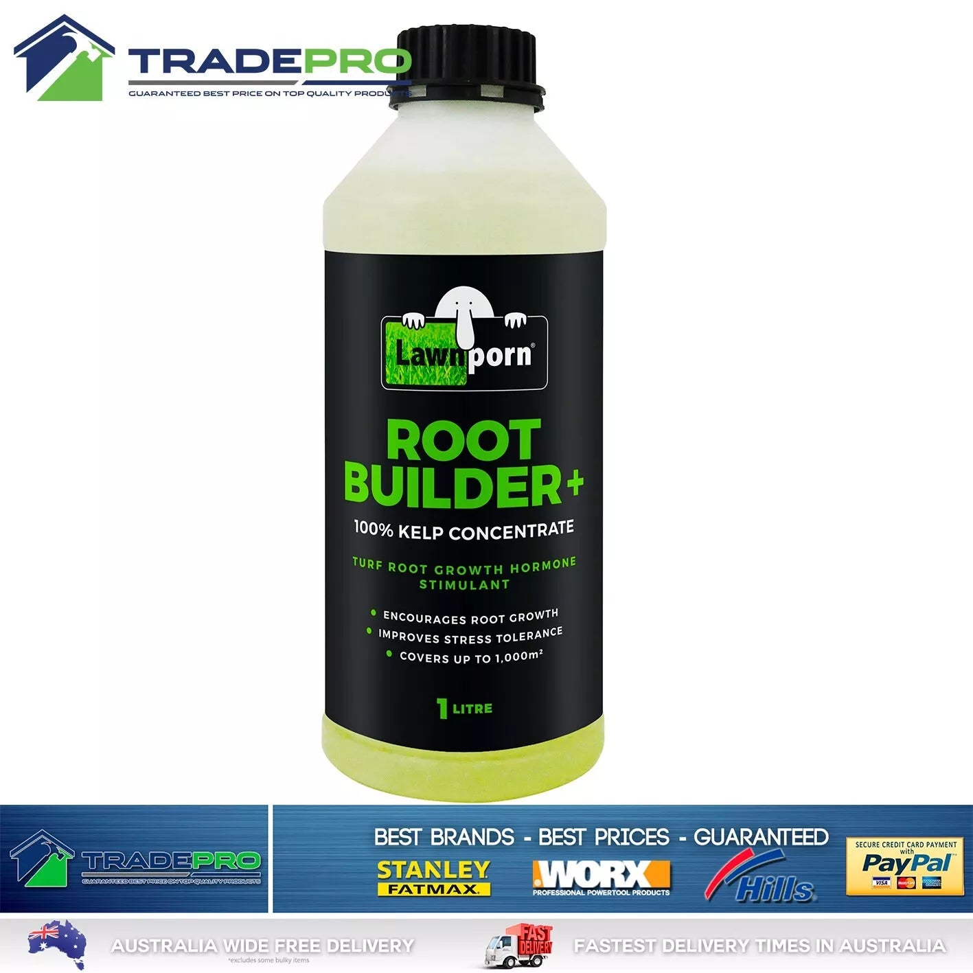 Lawnporn Root Builder+ 1L PRO Concentrate Lawn Turf Garden Growth Root Enhancer