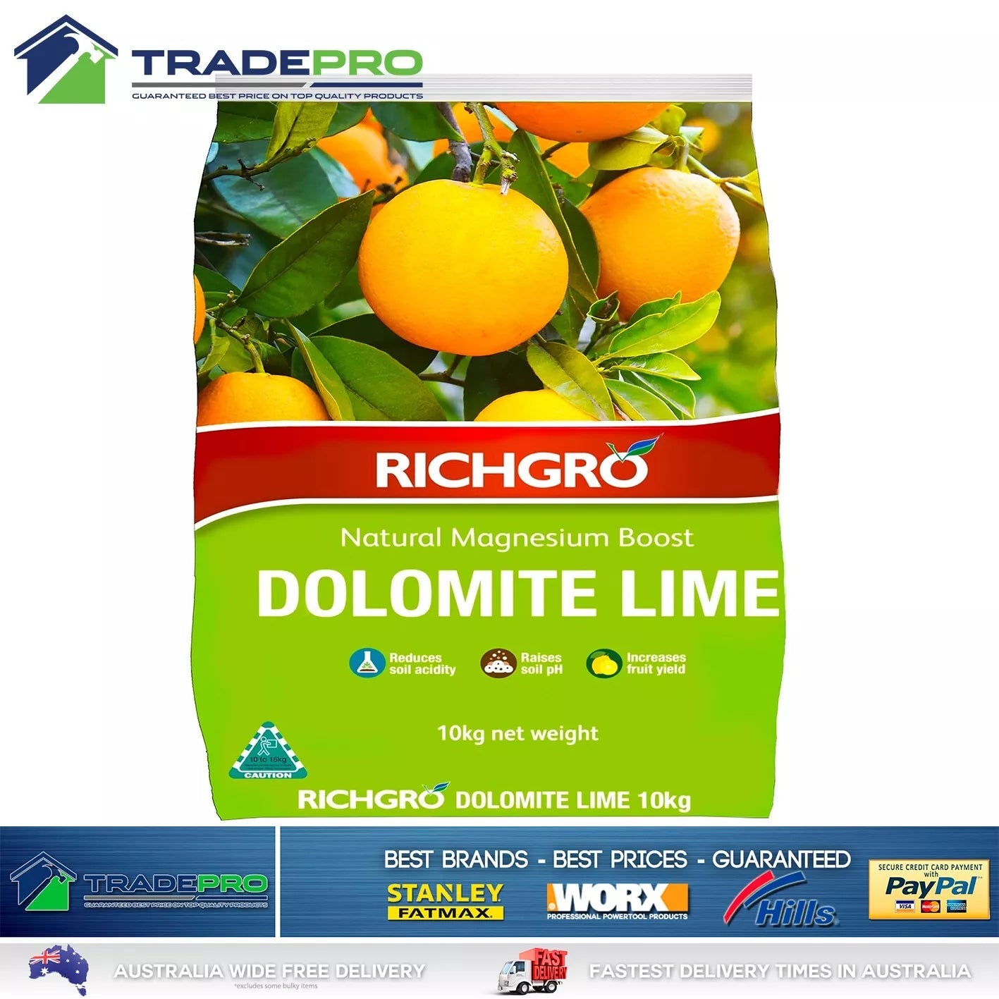 Dolomite 10kg Garden Fertiliser Soil Sweetener Lime Magnesium Calcium Boost PRO