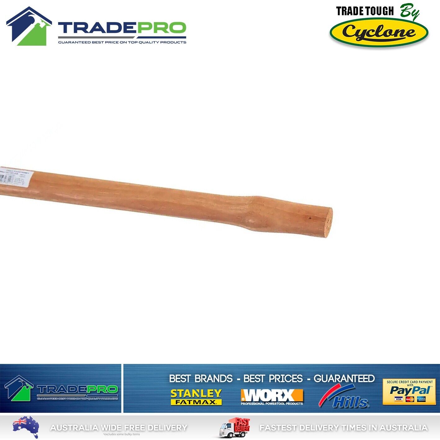 Splitting Axe Handle 900mm Spotted Gum Trade Tough Cyclone Made H Block Splitter