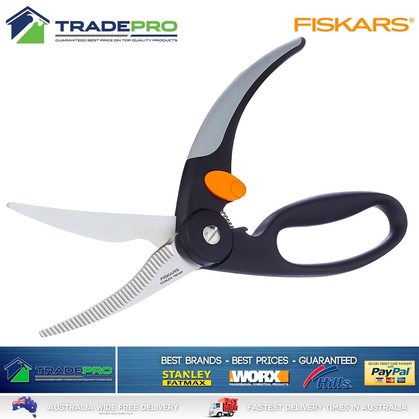 Fiskars Pro Shears Scissors Meat Poultry Chicken Functional Form PRO Finland