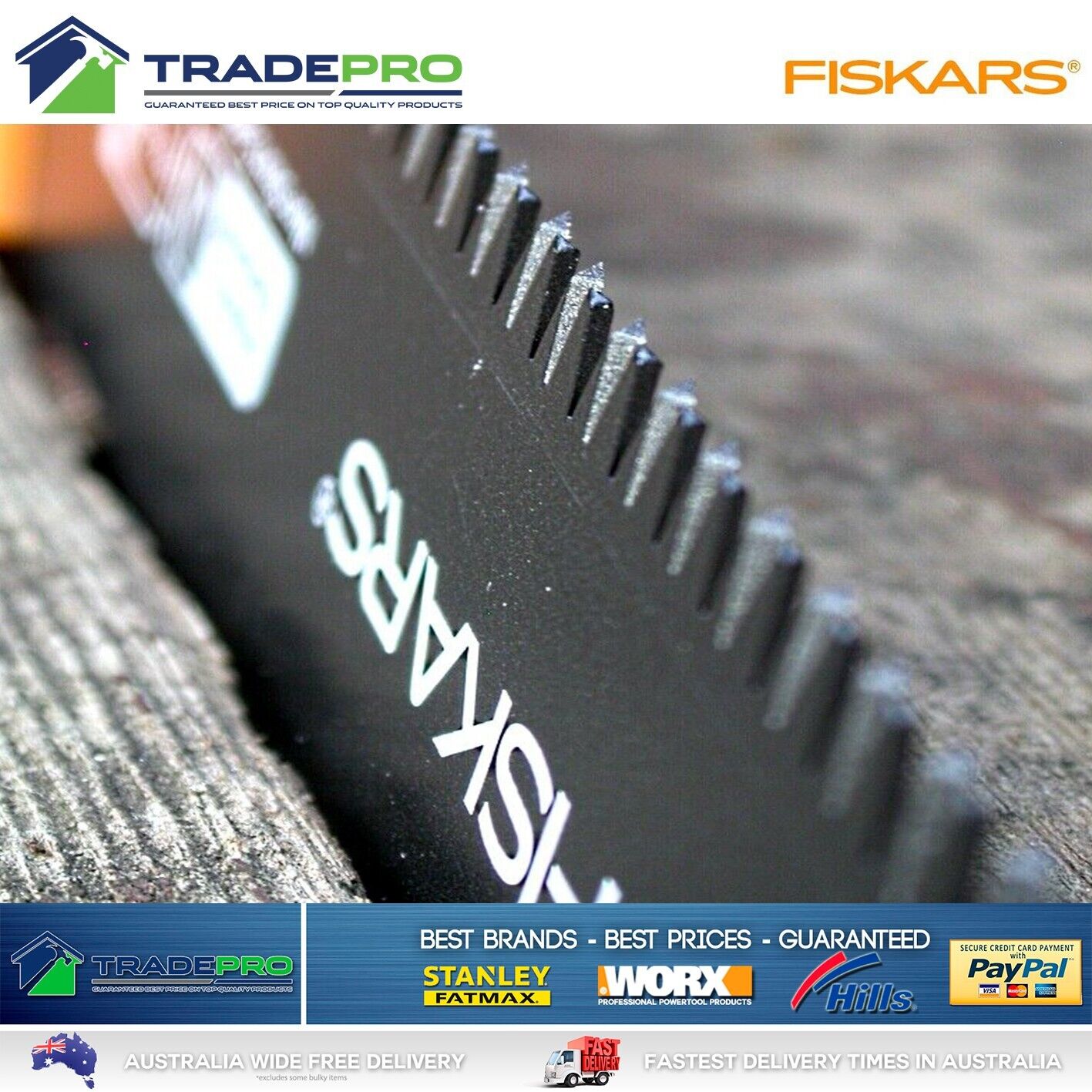 Fiskars Fixed Blade Garden Pull Saw 33cm Garden Pruning Razor Sharp Pruning Tool