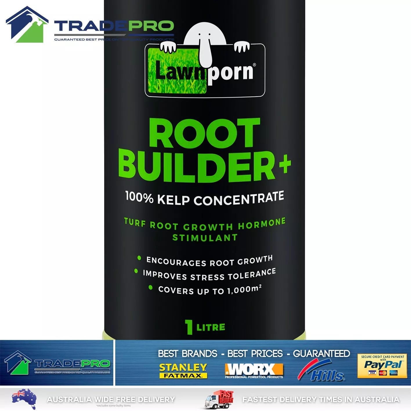 Lawnporn Root Builder+ 1L PRO Concentrate Lawn Turf Garden Growth Root Enhancer