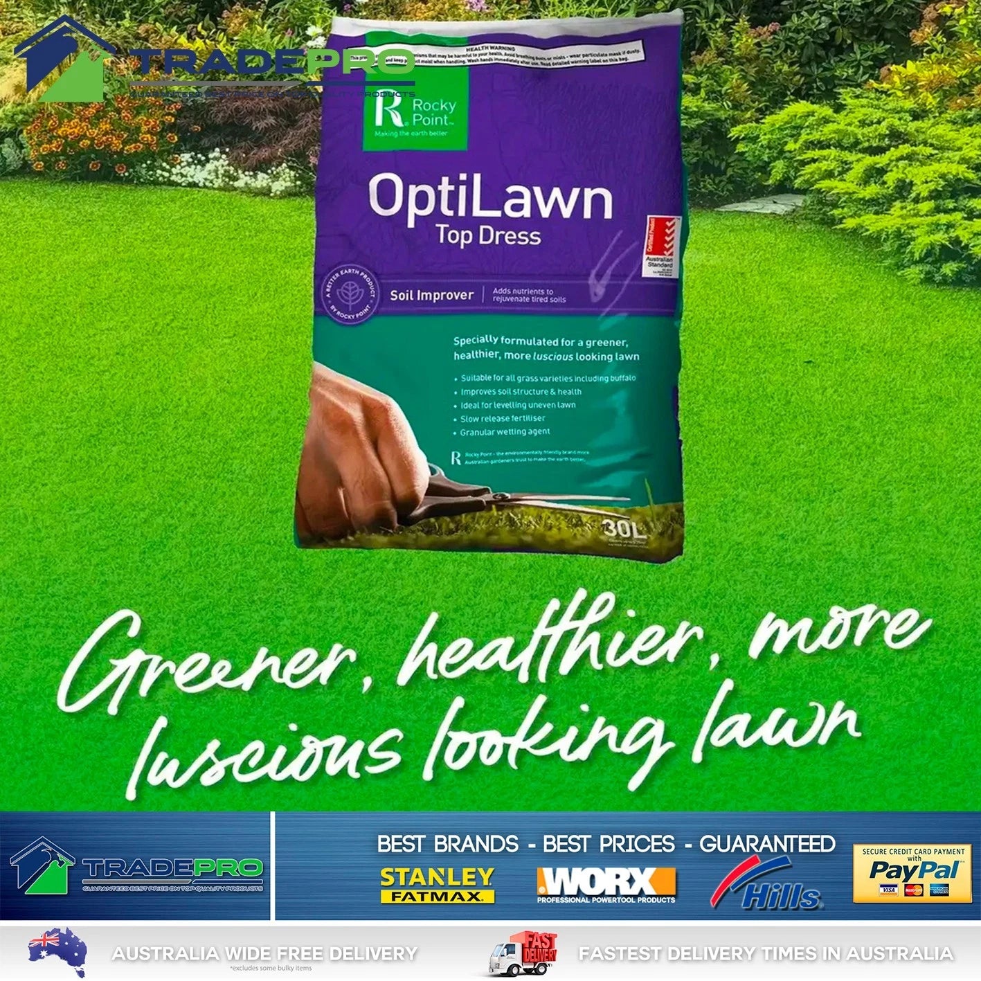 Potting Mix 30L OptiLawn Top dress Soil Dressing Organic Plants Pot Tub Garden
