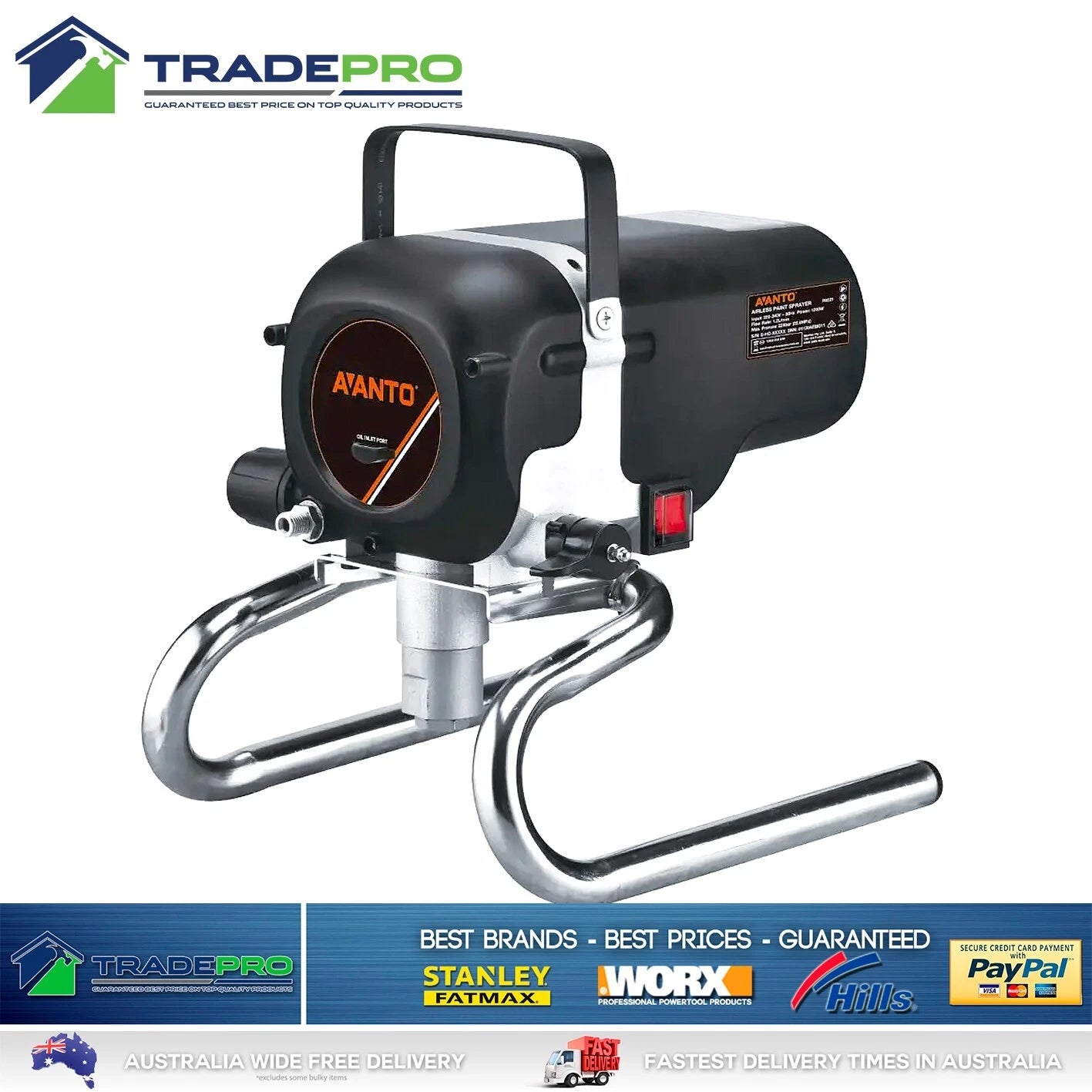 Pro Airless Paint Sprayer High Pressure Spray Gun Machine 1200W Wall Roof Door