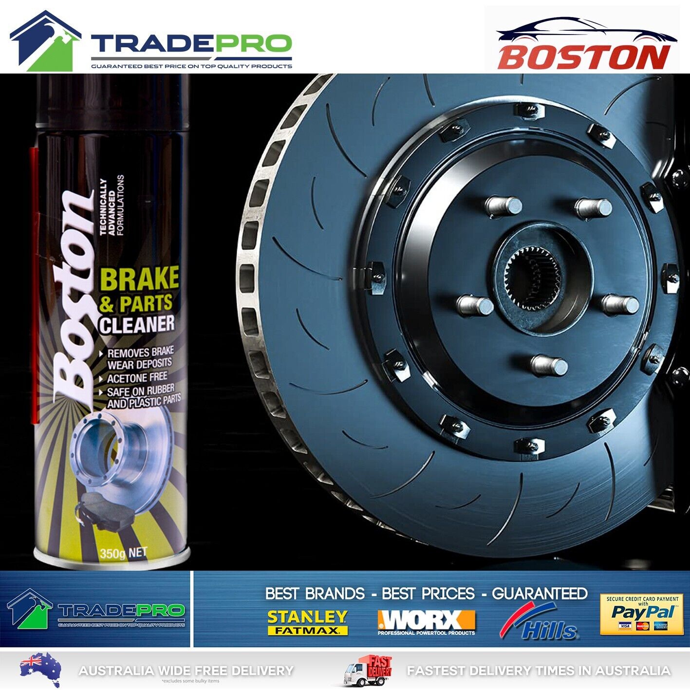 6x Brake and Parts Cleaner Aerosol Spray Can PRO H/Duty Fast Clean 350g