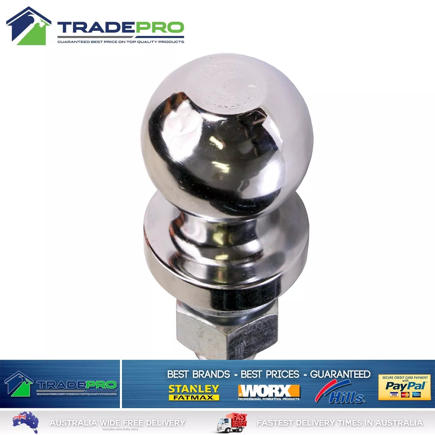 Tow Ball 3/4 thread 50mm Ball Tractors Quad Bikes Towball 19mm ATV Trailer Mower