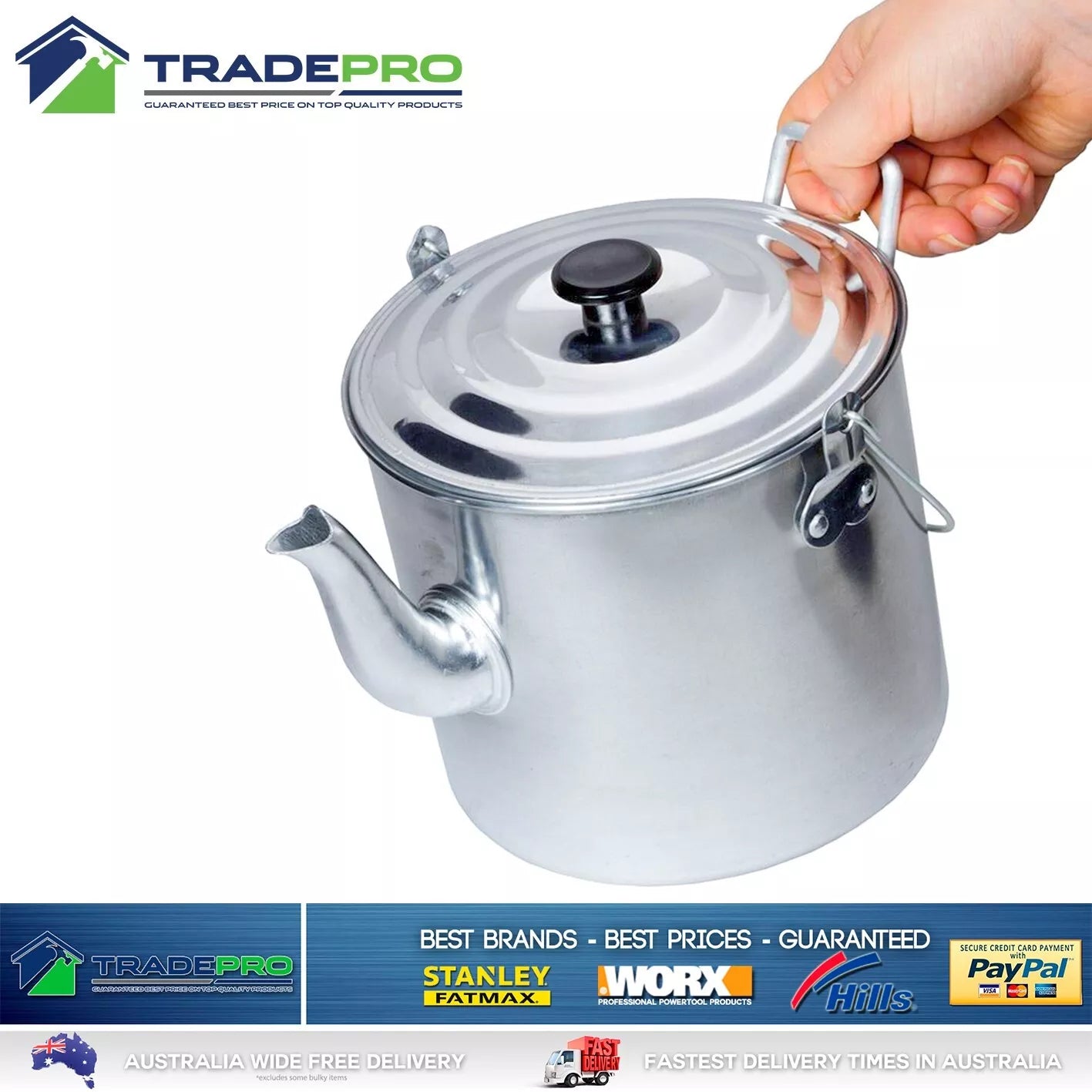 Billy Teapot 2.8L Camp Fire Water Boiler Aluminium Boil Pot Camping Hiking PRO