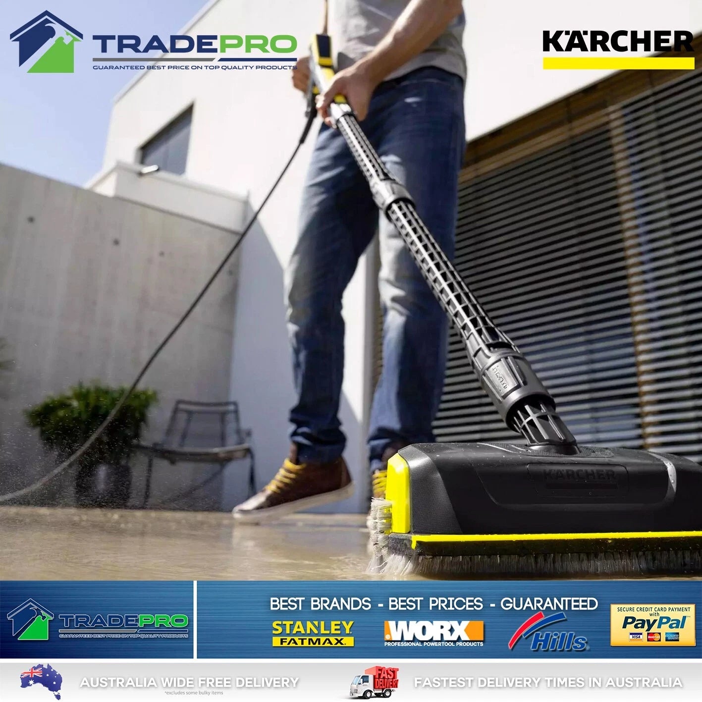 Karcher Pressure Washer Scrubber Brush PS 30 PLUS Water Deck Concrete Cleaner
