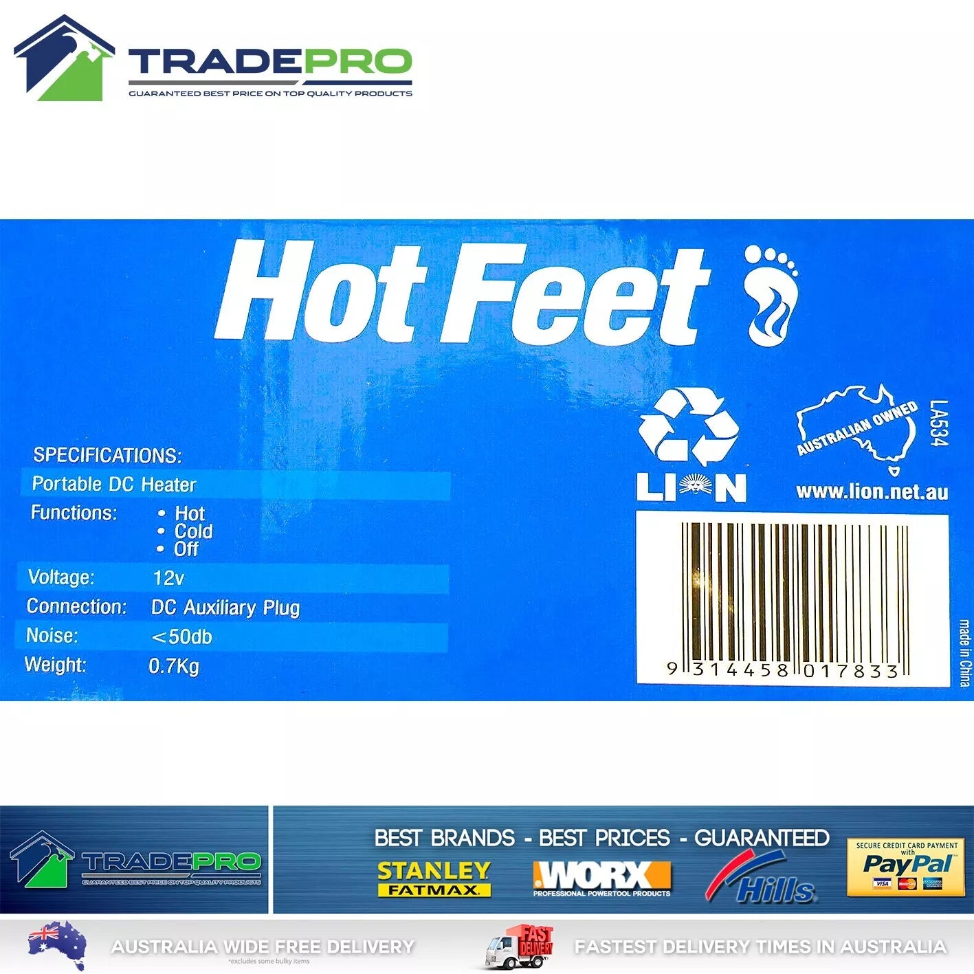 Lion 12v Portable Car Vehicle Heater & Fan Ceramic DC Car Boat 4WD Caravan Heat