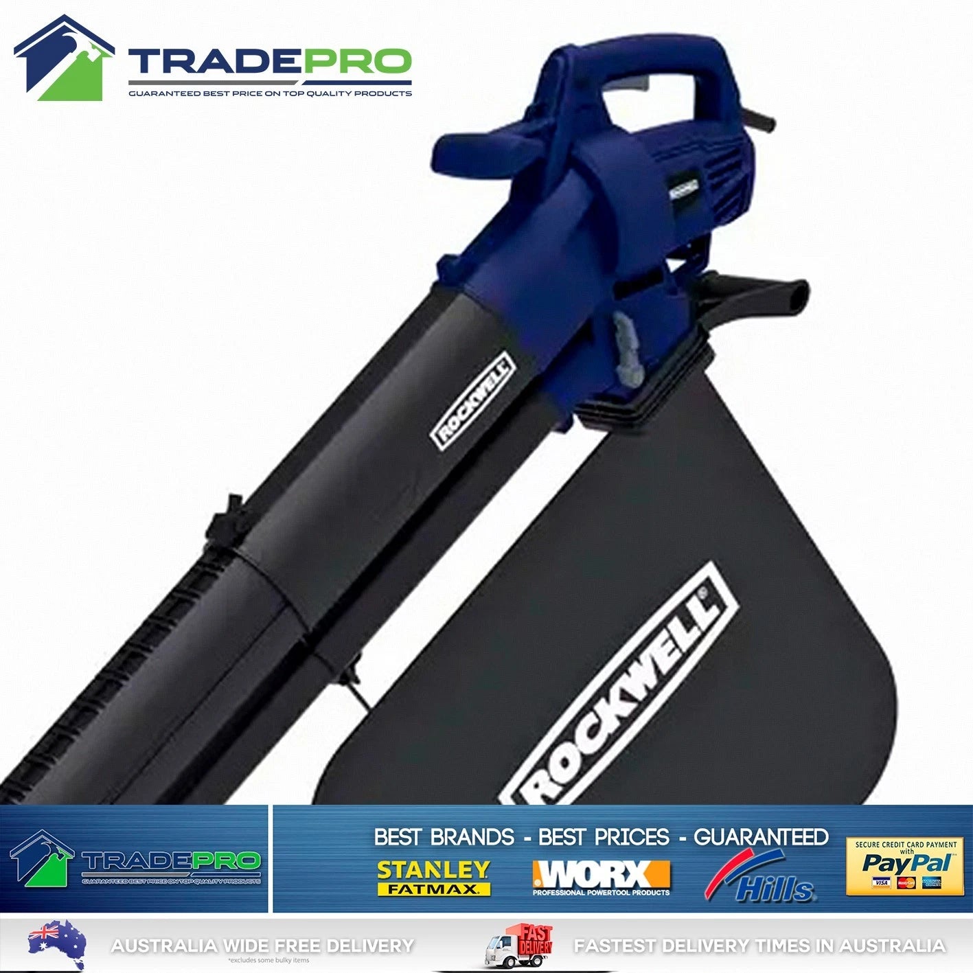 Blower Vac Mulcher Rockwell Garden Leaf Blower Shredder & Vacuum 3000W Electric