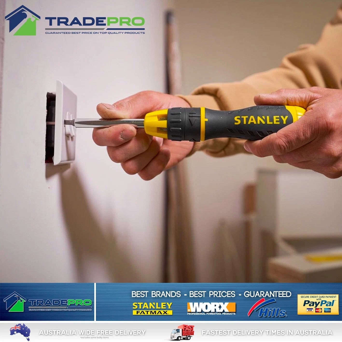 Stanley Multibit Ratchet Screwdriver 10pc Set with PRO Cushion Grip & Bit Holder