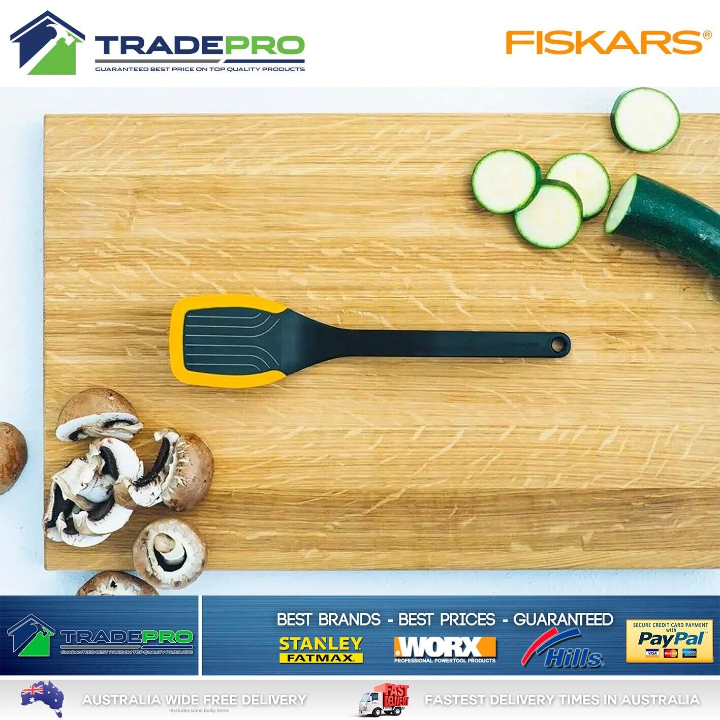 Fiskars Pro Silicone Spatula 29cm Flexible Edges Kitchen Functional Form