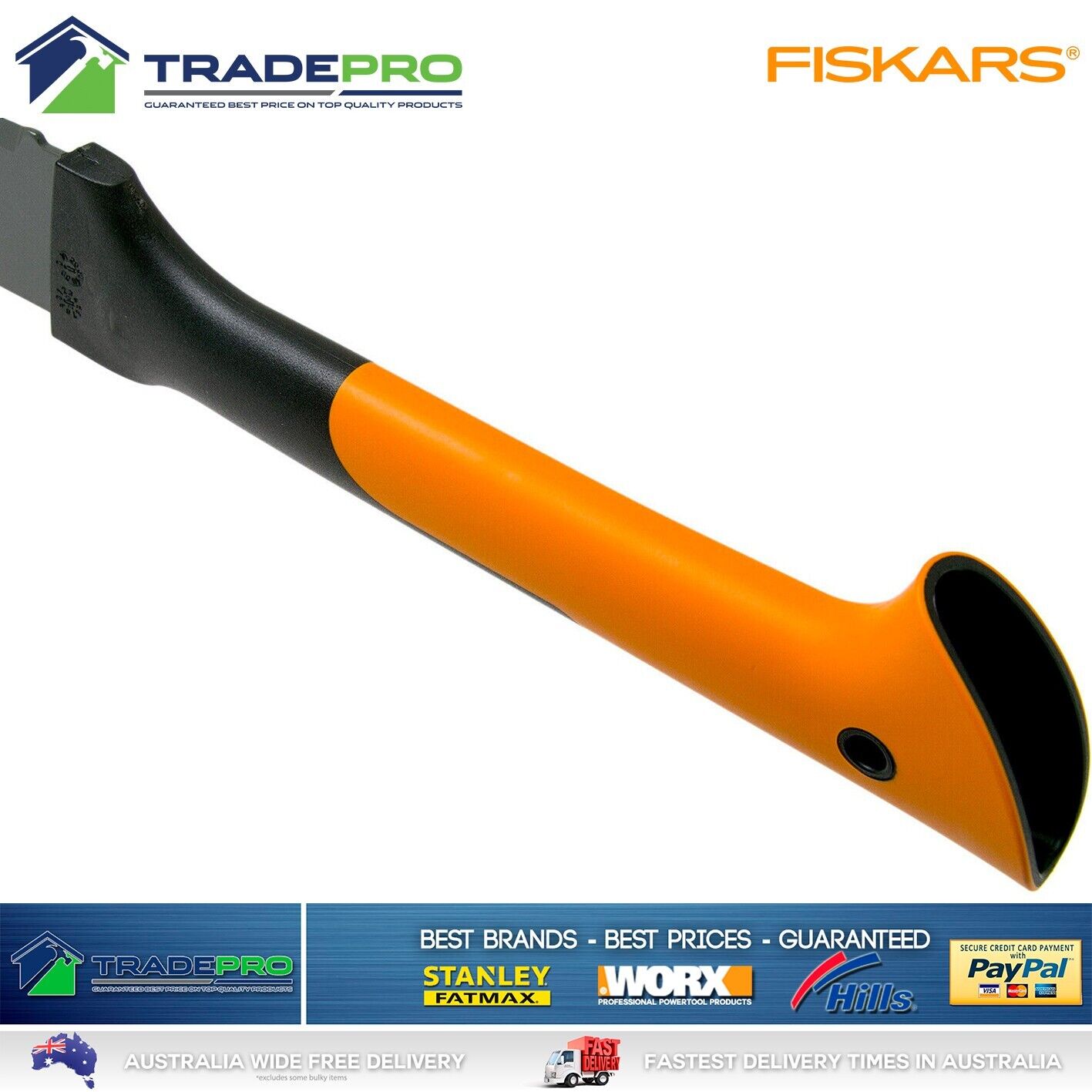 Fiskars Brush Hook 505mm 450g Wood Xpert XA3 Axe Garden Scrub Chop Cut PRO