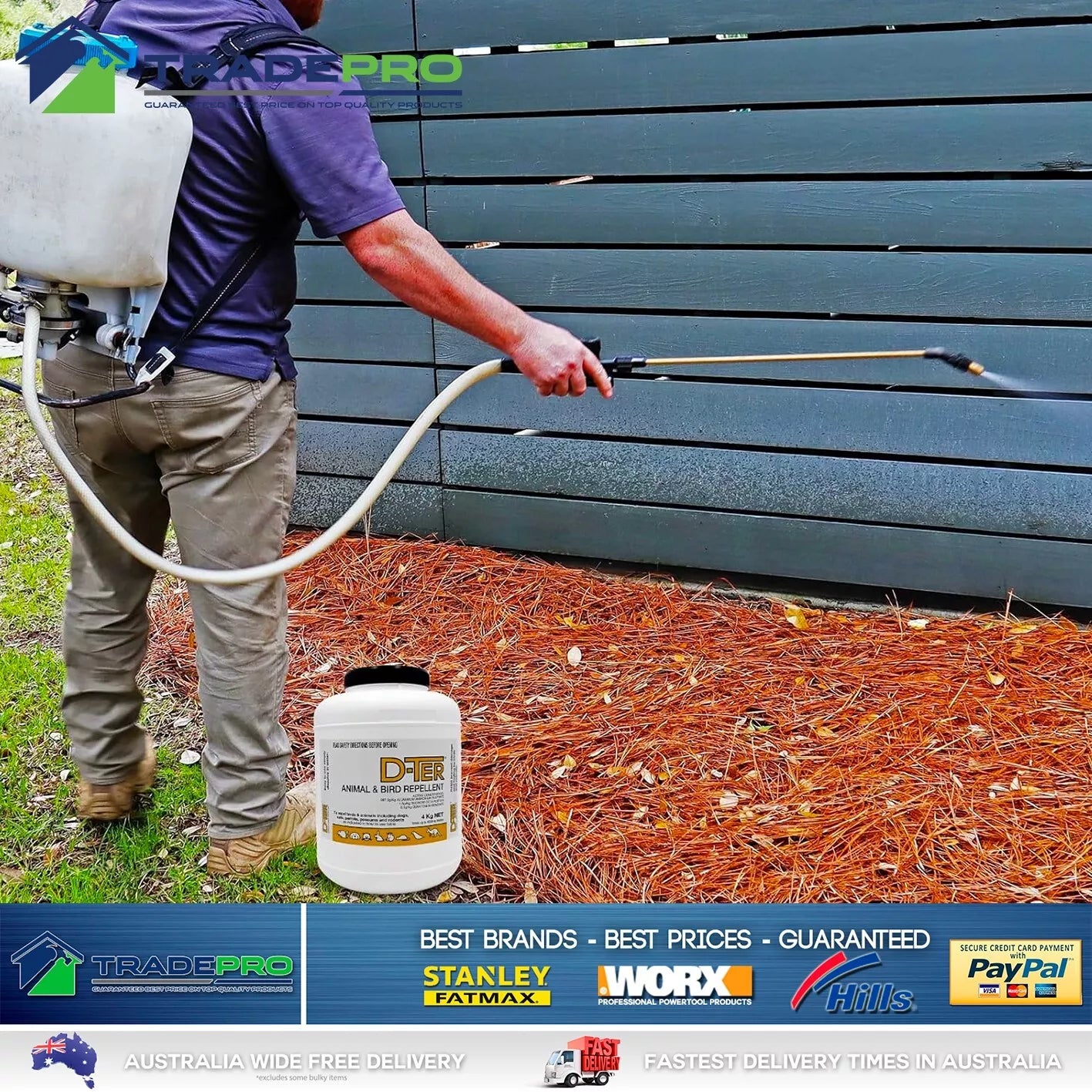 D-Ter Animal Bird Repellent 4kg Possum Deterrent Rabbit Dog Cat Animal Spray
