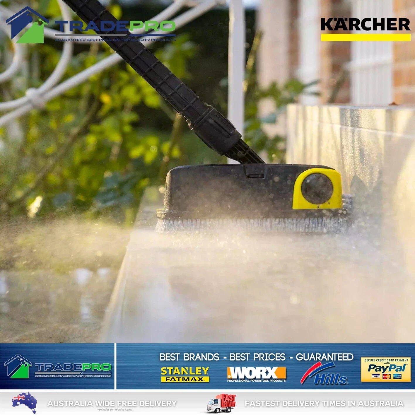 Karcher Pressure Washer Scrubber Brush PS 30 PLUS Water Deck Concrete Cleaner