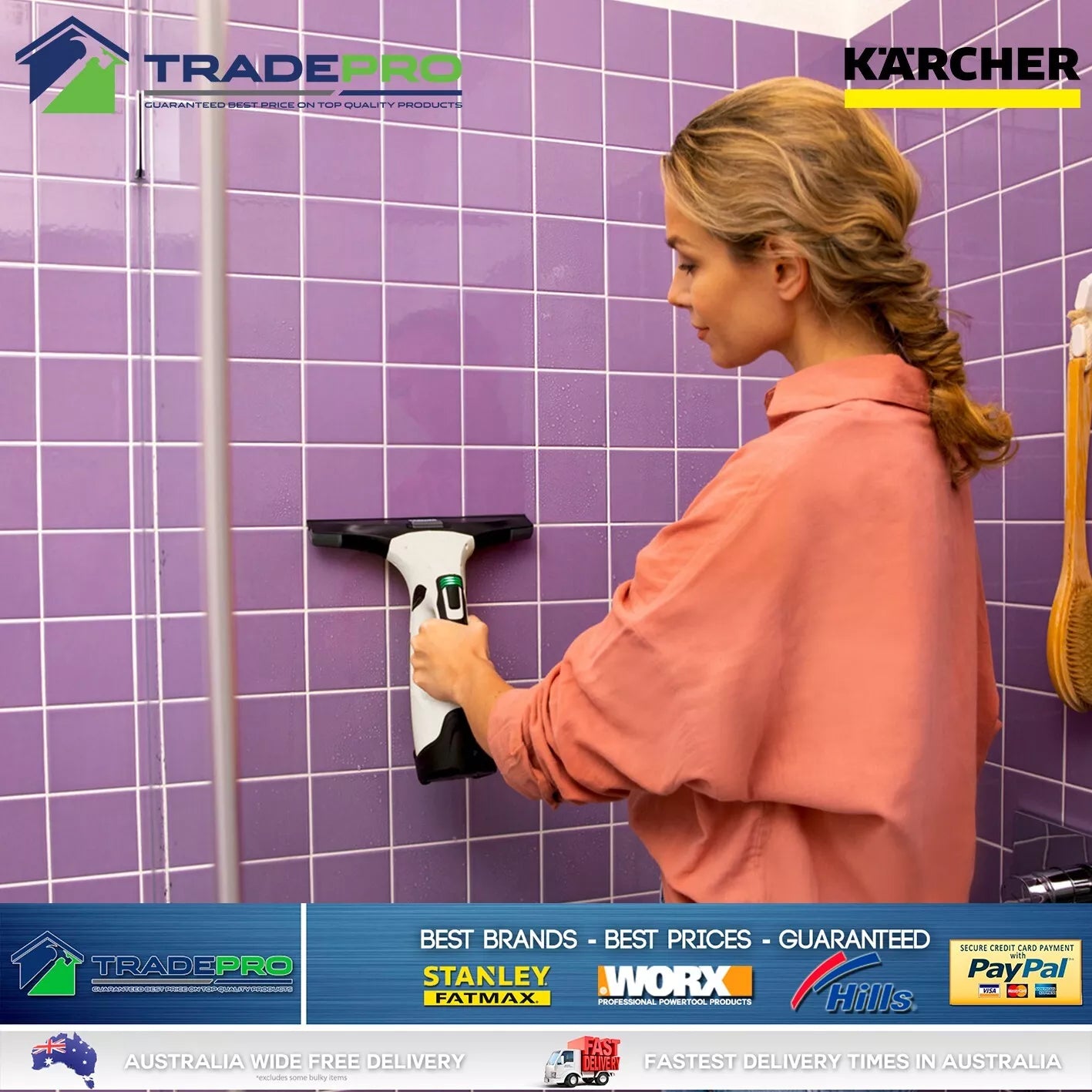 Karcher WV5 Premium Cordless Window Washer Vacuum Cleaning Vac Kit Plus Battery