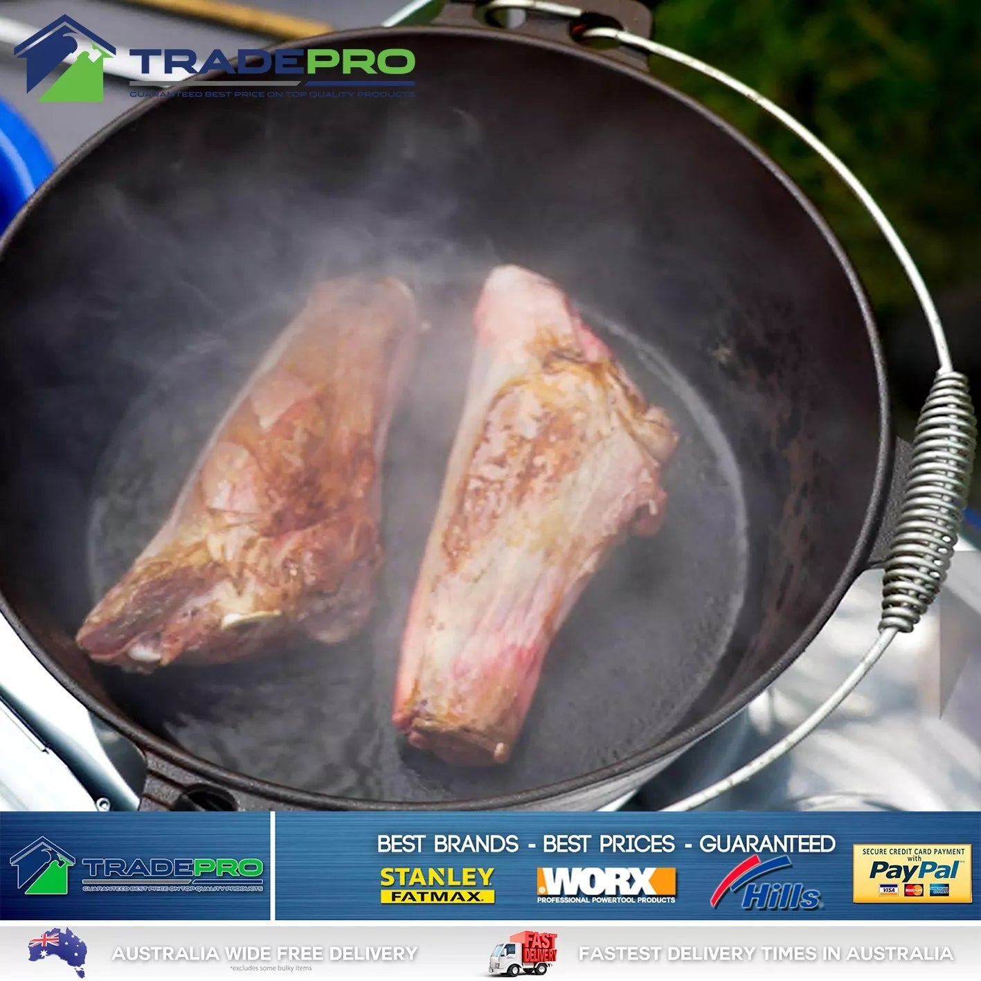 Camp Oven PRO Cast Iron 4.5 Quart Pre-Seasoned Dutch Oven Camping Fire Cooking