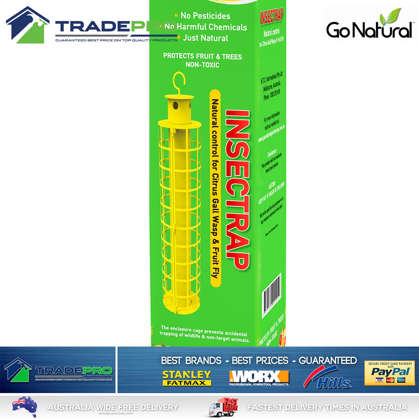 Fruit Fly Wasp Aphid Insect Traps Go Natural® Catcher Killer Bait Trees Citrus