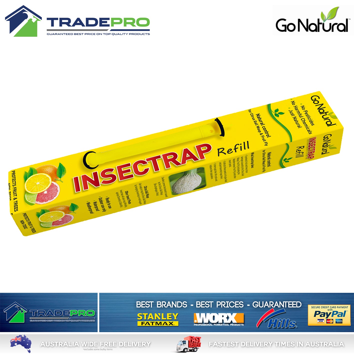 Fruit Fly Wasp Aphid Insect Trap Refill Go Natural® Catcher Killer Bait Citrus