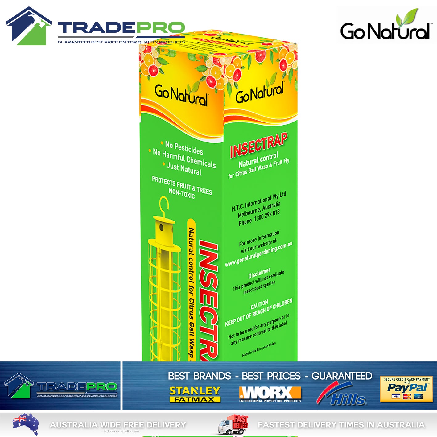 Fruit Fly Wasp Aphid Insect Traps Go Natural® Catcher Killer Bait Trees Citrus