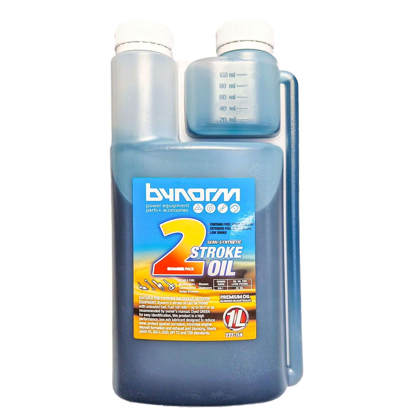 Lawnmower Oil 1Ltr 2 Stroke Bynorm Chainsaw Grass Trimmer Brush Cutter Mower
