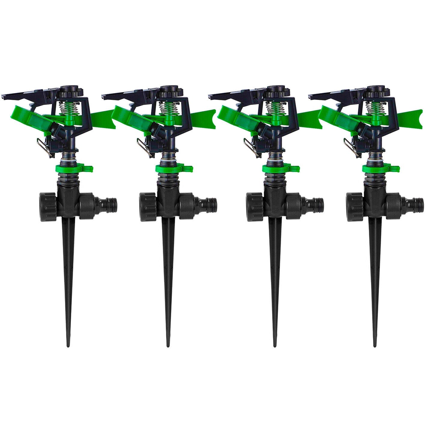 4x Lawn Sprinkler Impact on Spike Adjustable Pattern Spray Grass Garden Watering